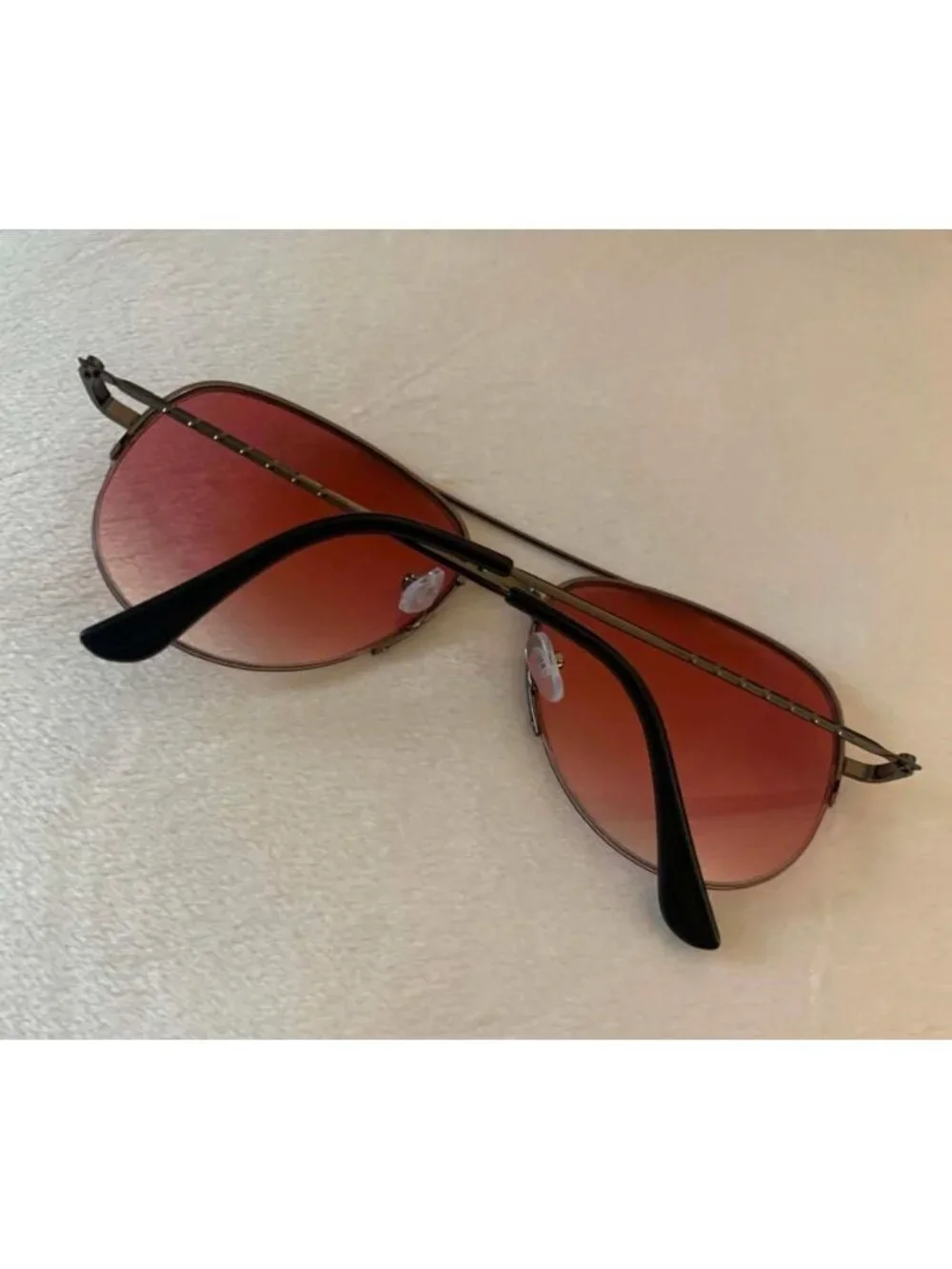 Aviator Style Sunglasses With Black Frame & Pink Gradient Lens Unisex